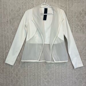 Karolina Zmarlak Blazer Sz XS Multi-fabric Sheer USA Made Designer Old Money